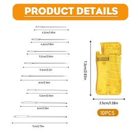 HORREX Automatic Needle Threader Threader for Needles Threading Aid for Sewing Needles Needle Threader for Sewing Machines Threading Tool for Sewing Work and Quick Threading Sewing Machine Yellow