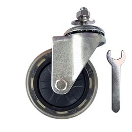 LS&GHY 4" Quiet Rubber Wheel Upgraded Swivel Castors Replacement Wheel for Hoverkart Hoverseat Hoverboard Seat Attachment (Single Screw)