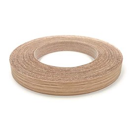 Edge Supply Red Oak 3/4” X 25' Roll of Plywood Edge Banding – Pre-glued Real Wood Veneer Edging – Flexible Veneer Edging – Easy Application Iron-on Edge Banding for Furniture Restoration – Made in USA