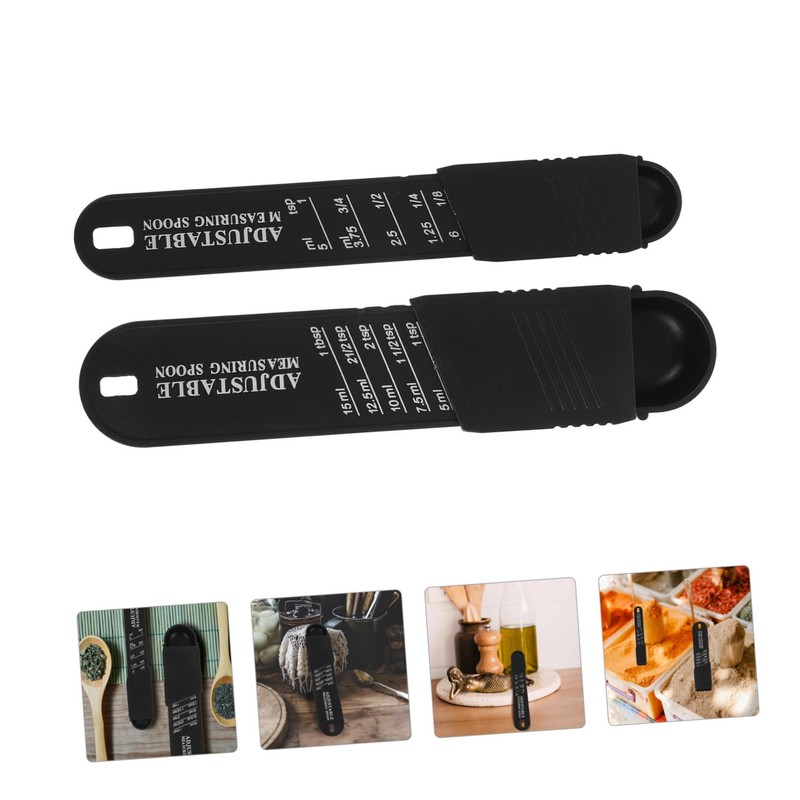 iplusmile 2PCS Adjustable Measuring Spoon Set Versatile Powder and Liquid
