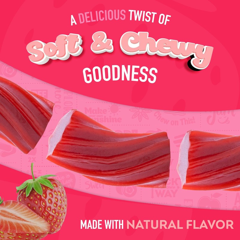 Wiley Wallaby Classic Red Strawberry Licorice Candy, Soft & Chewy,10oz,1Pk