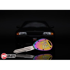 Pro Spec Imports - 'Neo Chrome' Billet Titanium Key blank for R32 / R33 Skyline GTR from 1989 to 1998, oem, spare key, key chain, gift