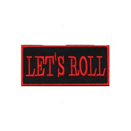 Ysmzzmsy 1 PCS LET`S ROLL Funny Quote Patch Fully Embroidered Patch Iron-On/Sew-On for Jacket, Jeans, Backpack(3.43x1.57 inch)