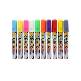 Artbits 6mm Liquid Chalk Markers (12 Pens) w/ 32 Large Chalkboard Labels, Window Markers, Wet Erase For Nonporous Surfaces, Long Lasting, 2 In 1 Tip & Splinter Free Cap