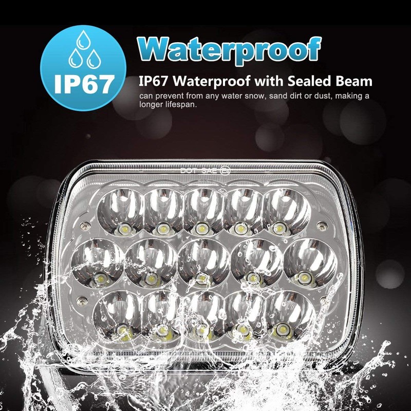 Partsam 2PCS Rectangle H6054 LED Headlights 5x7 7x6 Headlamp Hi/Low