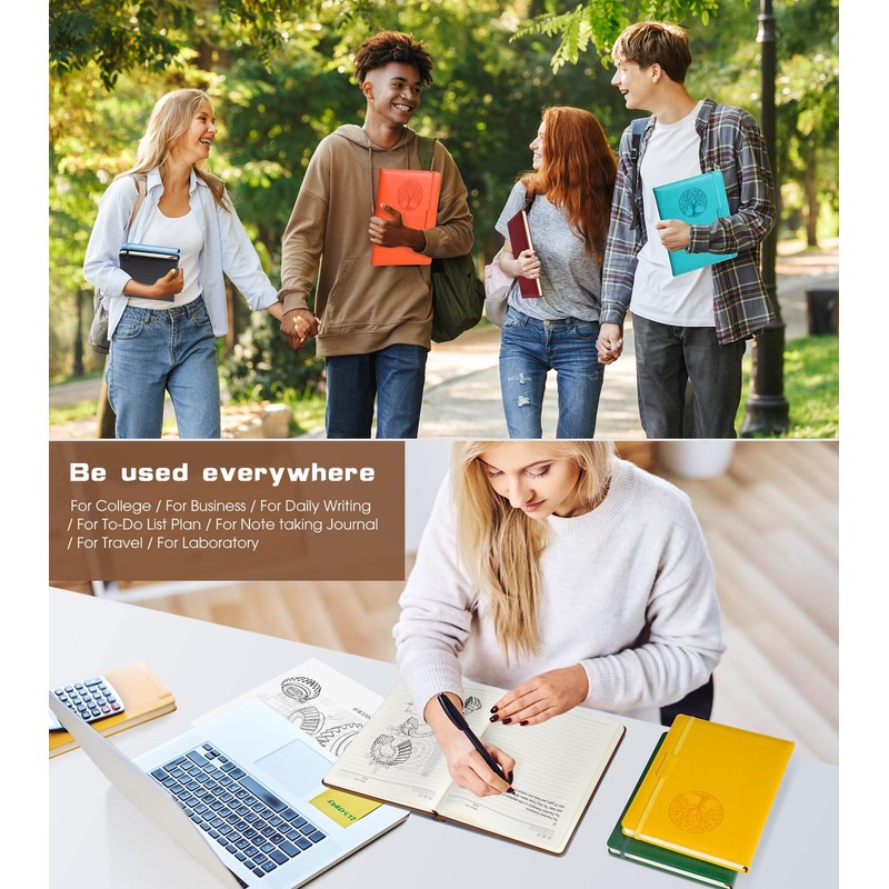 Biuwory Lined Journal Notebook for Women Men,256 Pages A4 Large