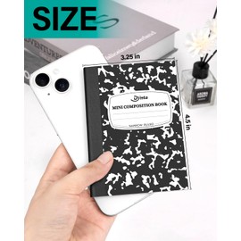 Dynta Mini Composition Notebooks Bulk, 40 Packs 3.25 x 4.5 inch Composition Books Narrow Ruled, Black Pocket Notebooks for Kids Students Men Women Teachers (60 Sheets/120 Pages)