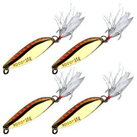 RIZES Heavy Jigs Salt Big Spoon Lures Fishing Metal Spinner Jigging Stream Lake Mainstream Sea Freshwater Gold Gold 0.7 oz (20 g) Set of 4