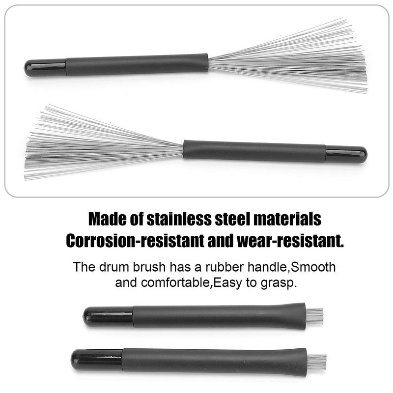 Wire drum brushes, jazz drum brushes, stainless steel for professional