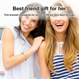 Mikovivi Best Friend Bracelet, Gift for Friends Female Wave Friendship Bracelet Jewelry Meaningful Gifts for Women Best Friends Besties Sister Birthday Christmas Valentines Day Graduation Gift