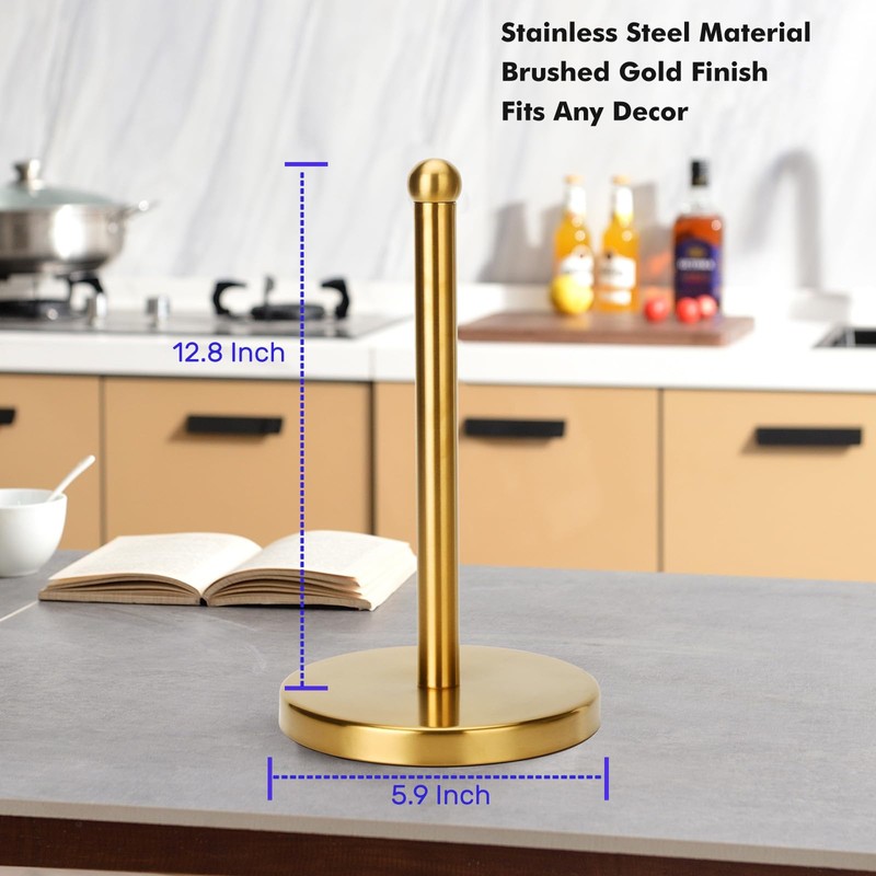Paper Towel Holder Stand with Sturdy Base Fits Standard and