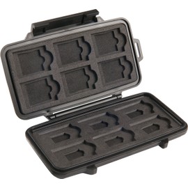 PELI 0915 Speicherkarten Case, IPX4 Wasserfest, 0,1L Volumen, , Schwarz, Black, kleiner sd-karten koffe, 0910-015-110E