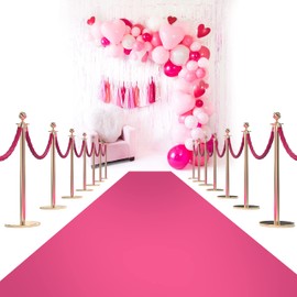 LEMONSODA Red Carpet Floor Runner Hollywood Party Decoration Fabric 100 GSM (Pink, 3x50 Feet)