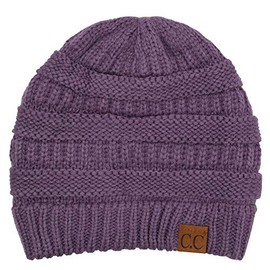 C.C Women's Thick Soft Knit Beanie Cap Hat, Violet