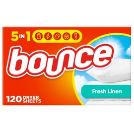 Bounce Fabric Softener Sheets, Fresh Linen Scent, 120 Count