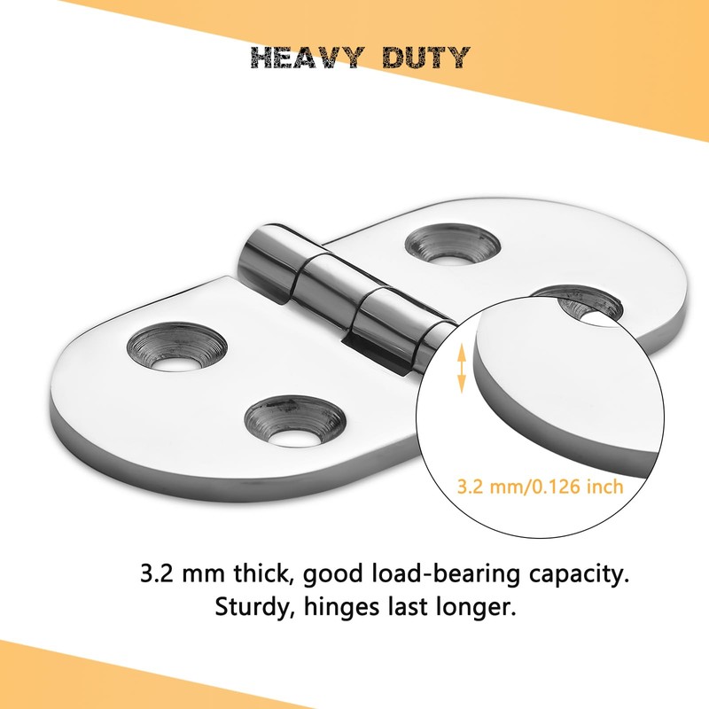 DIALESHU 2 Pack Heavy Duty 316 Stainless Steel 3" x