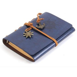JNALFG Journal Nautical Journal Secret Notebook Notepad Diary Diary Solid Album Notebook Sketchbook Antique Retro Travel Notebook Dark Blue A6