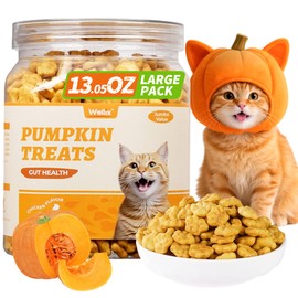 Wellix 13.05oz Healthy Cat Treats Pumpkin Flavor - Chicken Formula Stomach Sensitive Kitten Snacks for Digestive Support - Cat Constipation Relief Low Calorie Food Topper for Cats