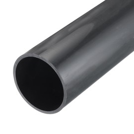 sourcing map 3.5 Inch PVC Rigid Tube Round Pipe Hardware Tubing 81.4mm ID 90mm OD 350mm Dark Grey High Impact for Water Pipe Cable Sleeve
