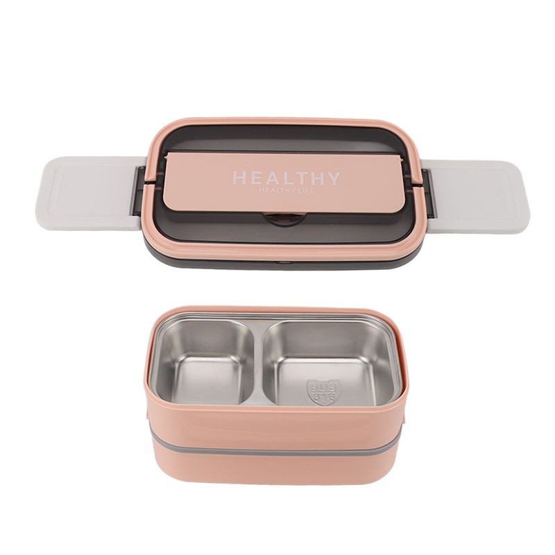 Double Layer Bento Box 316 Stainless Steel Compartment Portable Lunch