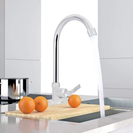 Touch On Kitchen Sink Faucets Single Hole Faucet, Kitchen Faucet Single Cold Vertical Faucet Tap G1/2in for Home Bathroom