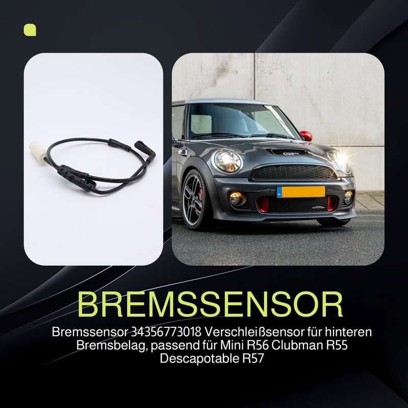 HISports Front Brake Pad Sensor, Electronic Wear Sensor for Brake