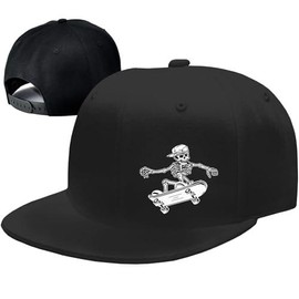 Snapback Flat Bill Fitted Hats for Men - Skateboard Accessories - Color: Skateboarding Cool Skeleton