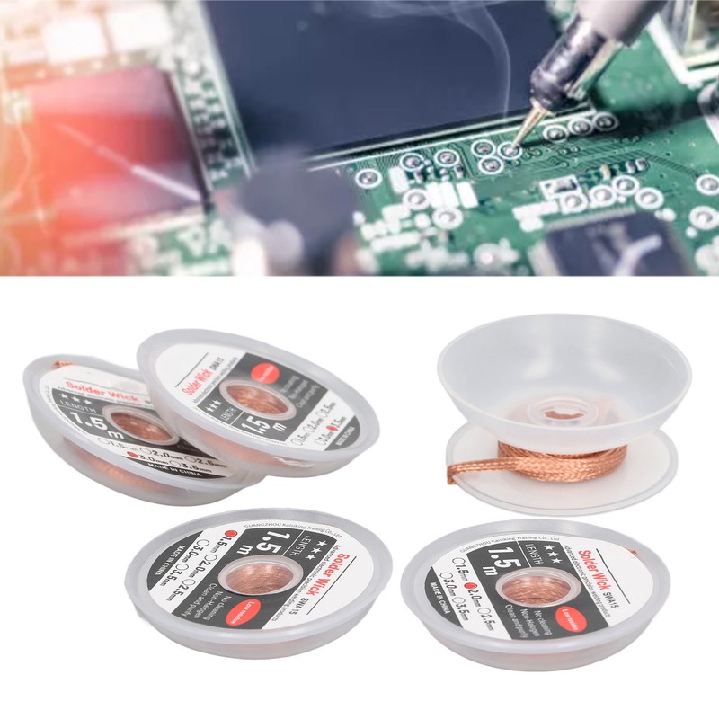 5PCS Solder Wick Red Copper Anti Oxidation Corrosion Resistance Desoldering