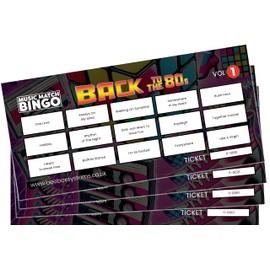 BeeBox Music Match Bingo Game Tickets, 120 Tickets Per Pack (Back to the 80's Vol1)
