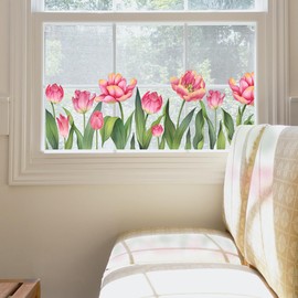 Buer Homie Window Clings, Tulip Pattern, Double Sided Anti-Collision Decals
