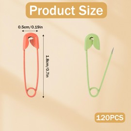 120 Pcs Color Safety Pins, 19mm Tiny Safety Pins Small Safety Pins for Clothes, Metal Sewing Pins Mini Safety Pins Sewing Clothes Pins for Tags DIY Crafts Jewelry Making(Multicolored)