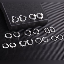 Gold Hoop Earrings Set, 9 Pairs of 14 Carat Real Gold-Plated Hoop Earrings, Gold, Small, for Women, Hypoallergenic Cartilage Huggie Hoop Earrings with AAA+ Zirconia Twist Heart Piercing Earrings Gold