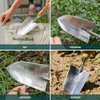 Berry&Bird Garden Serrated Planting Trowel, Multifunctional Shovel with ash Wood