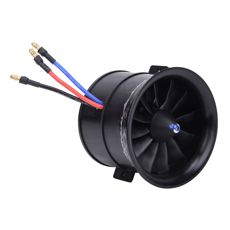 EDF 70mm 12-Blade Fan Propeller with Starting Motor for RC