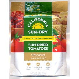 California Sun-Dry Smoked Sun Dried Tomatoes (Julienne Cut), 3-Ounce Bags (2 Pack)