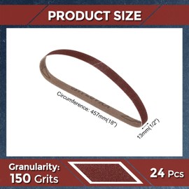 Kozelo 24 Pcs Sanding Belts 1/2 x 18 Inch 150 Grit Aluminum Oxide Abrasive Sandpaper for Belt Sander Metal Grinding Wood Working Weld Rust Removal