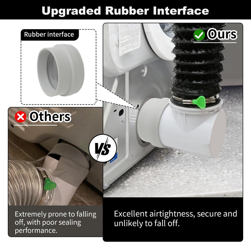 4Inch Dryer Vent Hose 10FT, Rubber Interface Dryer Vent Connector