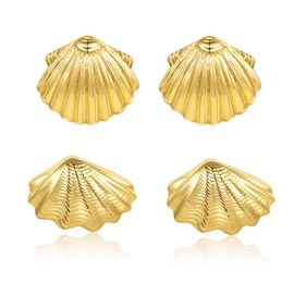 Gold Seashell Earrings Stud,Summer Ocean Beach Earrings Stud Seashell Jewelry Gifts for Seashell Lover