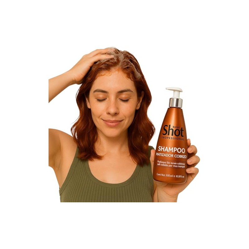 Shampoo Matizador Cobrizo para Cabello Teñido Realza y Prolonga Tonos