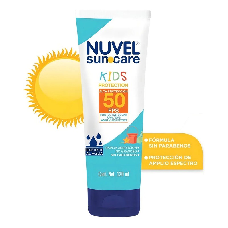 2 Protectores Solares 50 Fps Nuvel Suncare Kids 120 Ml