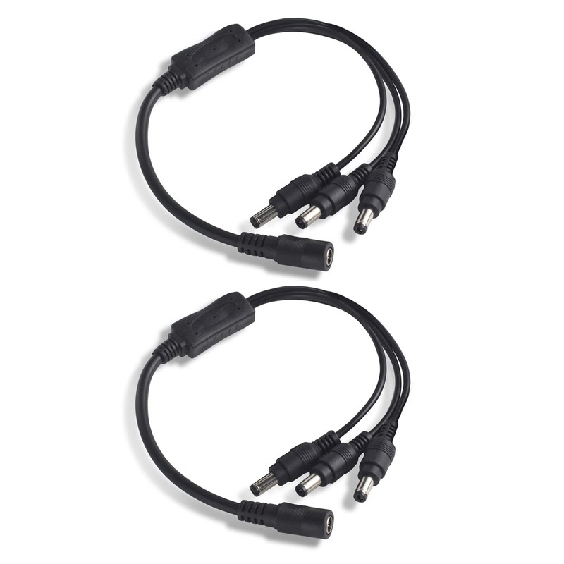 Security-01 2-Pack 1 to 3 Way DC Power Splitter Cable,