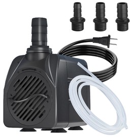 Zoronk 400GPH Auto-Shut-OFF Submersible Pond Pump (1500L/H 25W) Ultra Quiet Fountain Water Pump with 6.5ft High Lift, 3 Nozzles for Aquarium, Fish Tank, Pond, Hydroponics, Statuary,Water Feature.