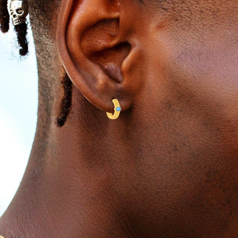 Turquoise Hoop Earrings Sterling Silver Gold Turquoise Celtic Knot Hoop