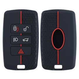 Key Fob Cover for Land Rover LR2 LR4 Discovery Sport Freelander Range Rover L405 Sport L494 Evoque Jaguar 2PCS Silicone 5 Buttons with Remote Control Key Shells Case Fob Covers Holder