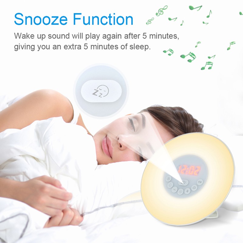 Wake Up Light Alarm Clock Sunrise/Sunset Simulation Digital Clock with