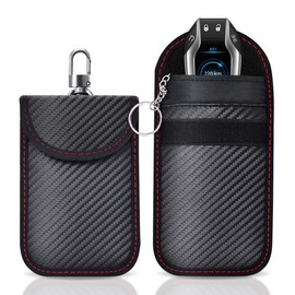 SHSMPXOY Pack of 2 Keyless Go Protection Car Keys, RFID Remote Key Shielding Key Bag, Key Protection, Anti-Theft Key Bag, Faraday Key Case (2S)