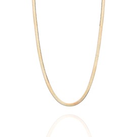 Einzelstück® Snake Chain Flat Necklace 925 Silver I 14K Gold I Rose Gold I Real Jewellery Women's Necklace I Classic Silver Chain (Italian Necklace), Sterling Silver, No Gemstone