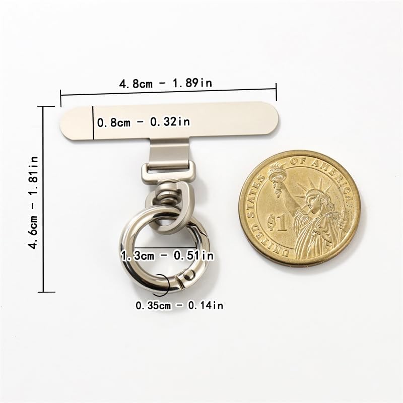 PUTNPC 1Pcs Phone Tether Patch with 1 Metal Spring Rings