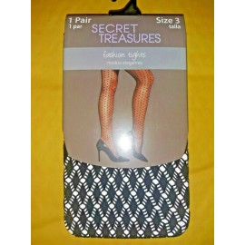 SECRET TREASURES 1 PAIR FASHION TIGHTS SIZE 3 BLACK ST12P