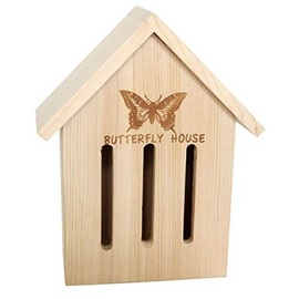 Gravidus Butterfly House Butterfly Box Nesting Box with Hanger Made of Pine Wood – Untreated & Robust – for Growing Butterflies for the Garden